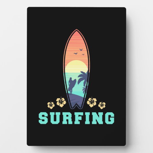 Plaque Photo Surf Et Fleur (Devant)