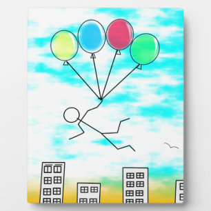 Plaque Photo Survoler La Ville Avec Des Ballons