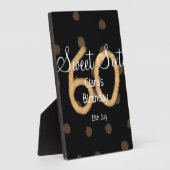 Plaque Photo Sweet Soixante ajouter nom date anniversaire Polka (Côté)