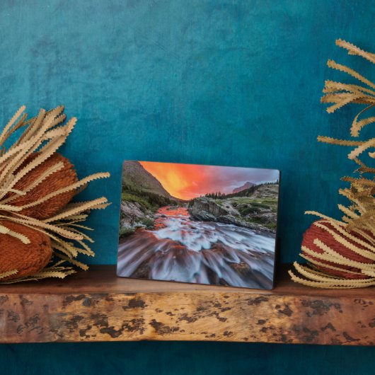 Plaque Photo Swiftcurrent Falls | Parc national de Glacier Mont (Côté)