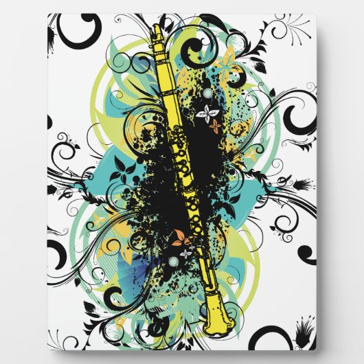 Plaque Photo Swirl Grunge Clarinet (Devant)