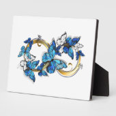 Plaque Photo Symbol Infinity of Blue Morpho Butterflies (Côté)