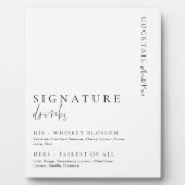 Plaque Photo Symbole boisson Estelle Moderne Minimale Signature (Devant)