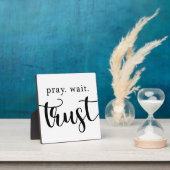 Plaque Photo Symbole chrétien Prier Wait Trust (Insitu)