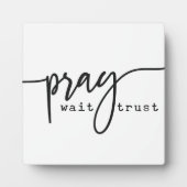 Plaque Photo Symbole chrétien Prier Wait Trust (Devant)