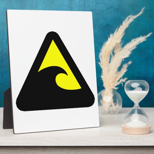 Plaque Photo Symbole de danger du tsunami (Côté)