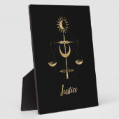 Plaque Photo Symbole de Justice du Tarot Doré (Côté)