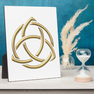 Plaque Photo Symbole de la Sainte Trinité "3D" d'or 2