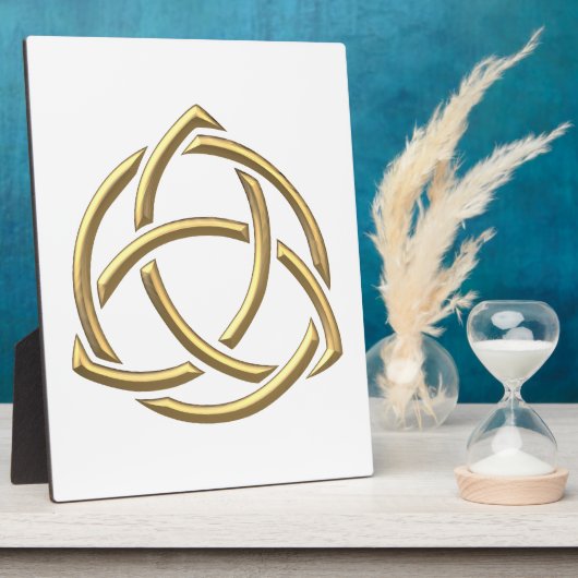 Plaque Photo Symbole de la Sainte Trinité "3D" d'or 2 (Côté)