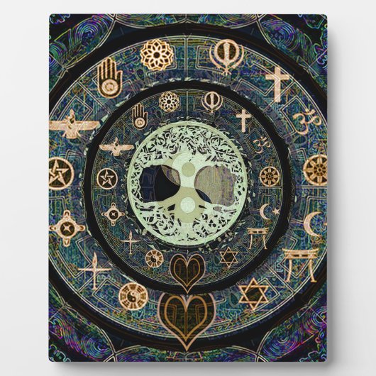 Plaque Photo Symbole de l'arbre de vie paisible Yin Yang (Devant)