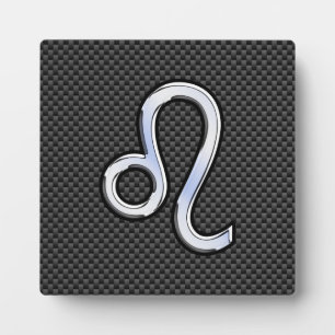 Plaque Photo Symbole de Leo Zodiac sur le socle de carbone du c