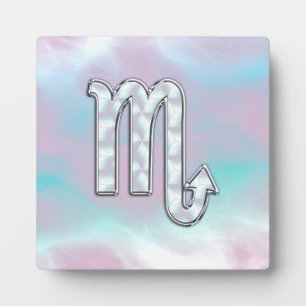 Plaque Photo Symbole de Scorpio Zodiac dans Mother of Pearl Dec
