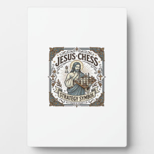 Plaque Photo Symbole de stratégie d'échecs de Jésus Stratégie d