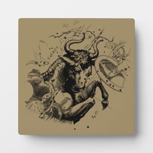 Plaque Photo Symbole de Taurus Constellation Hevelius circa 169 (Devant)