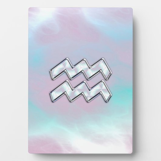 Plaque Photo Symbole du zodiaque Verseau sur décoration en Nacr (Devant)