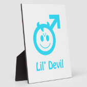 Plaque Photo Symbole mâle de bébé bleu Lil Devil (Côté)
