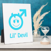 Plaque Photo Symbole mâle de bébé bleu Lil Devil (Côté)