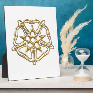 Plaque Photo Symbole Rose "3D" d'or