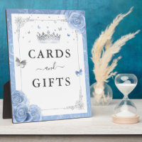 Symbole Rose argent et bébé bleu Cartes et cadeaux