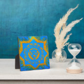 Plaque Photo symbole tantrique en or bleu (Insitu)