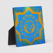 Plaque Photo symbole tantrique en or bleu (Recto)