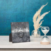 Plaque Photo Symbole Taurus Zodiac Grunge Style Argent Distress (Insitu)