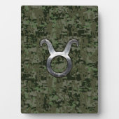 Plaque Photo Symbole Taurus Zodiac sur Camo numérique vert (Devant)