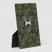 Plaque Photo Symbole Taurus Zodiac sur Camo numérique vert (Côté)