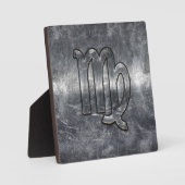 Plaque Photo Symbole Virgo Zodiac Grunge Argent Style désaffect (Recto)