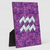 Plaque Photo Symbole Zodiaque Aquarius sur le camouflage numéri (Côté)