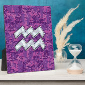 Plaque Photo Symbole Zodiaque Aquarius sur le camouflage numéri (Côté)