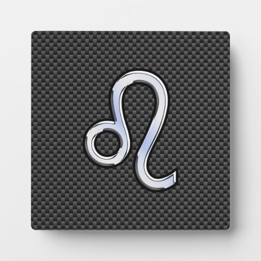 Plaque Photo Symbole Zodiaque Leo d'argent sur l'impression de  (Devant)