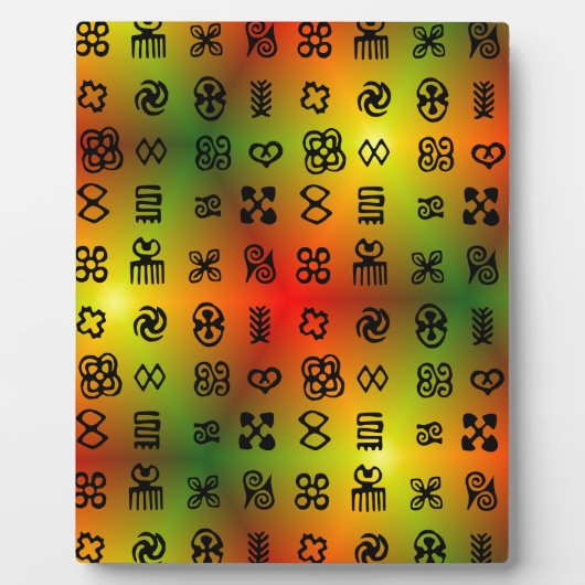 Plaque Photo Symboles Adinkra Aux Couleurs Africaines (Devant)