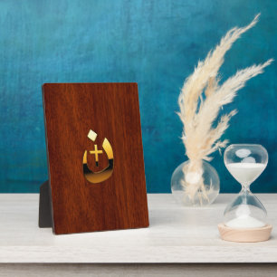 Plaque Photo Symboles de croix chrétiens nazaréens en or