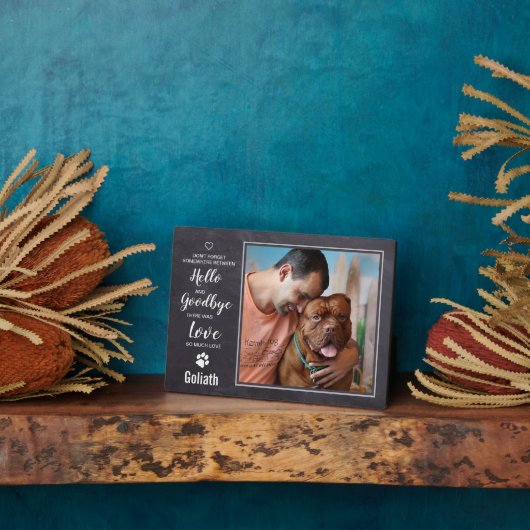 Plaque Photo Sympathie Bonjour Adieu Citation Pet Memorial (Côté)