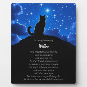 Plaque Photo Sympathie du Mémorial de Chat Nom Spirituel