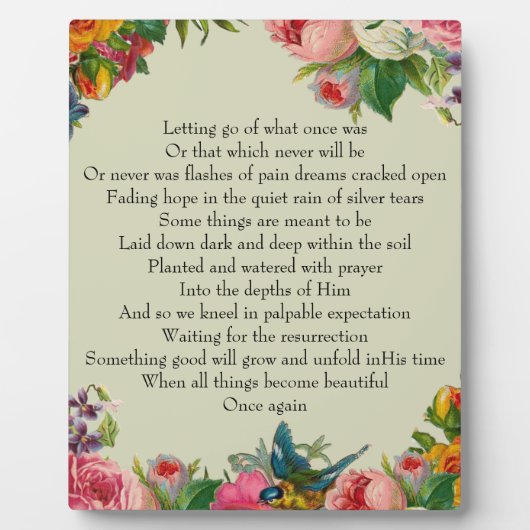 Plaque Photo Sympathie et espoir (Devant)