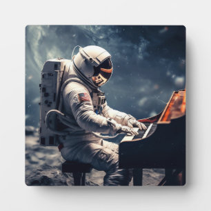 Plaque Photo Symphonie pour les étoiles L'astronaute Piano su