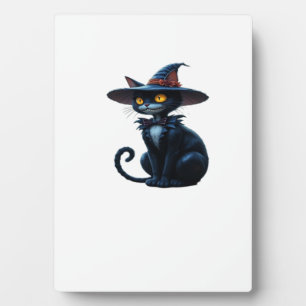 Plaque Photo T-Shir Classique Scène de Chat Halloween Sorcière