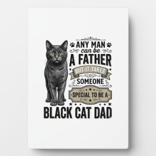 Plaque Photo T-shirt avec gravure vintage Papa chat noir Design