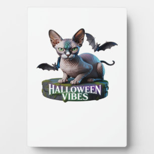 Plaque Photo T-Shirt Classique Aura Halloween Chat Sphynx Mysti