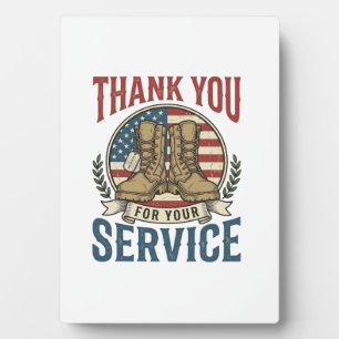 Plaque Photo T-shirt de bottes militaires de remerciement pour 