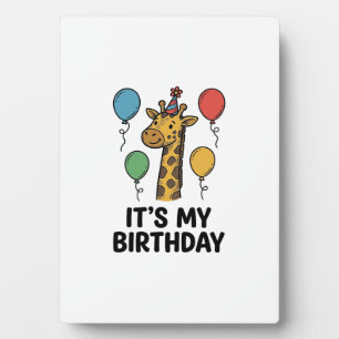 Plaque Photo T-shirt de fête d'anniversaire de girafe mignon De
