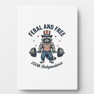 Plaque Photo T-shirt de musculation de Raton Laveur Patriotique