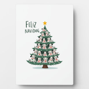 Plaque Photo T-shirt de Noël Feliz Navidog, T-shirt drôle de ch