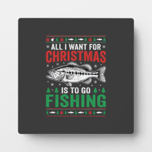 Plaque Photo T-shirt dégueu de pêche au bass de Noël