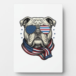 Plaque Photo T-shirt design de gravure vintage de bulldog patri