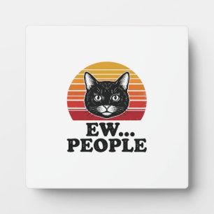 Plaque Photo T-shirt drôle de chat noir ew personnes rétro couc