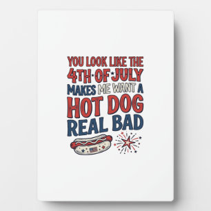 Plaque Photo T-shirt drôle patriotique hot dog 4 juillet Design