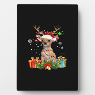 Plaque Photo T-Shirt Oversized Santa Lumières de Noël Chihuahua